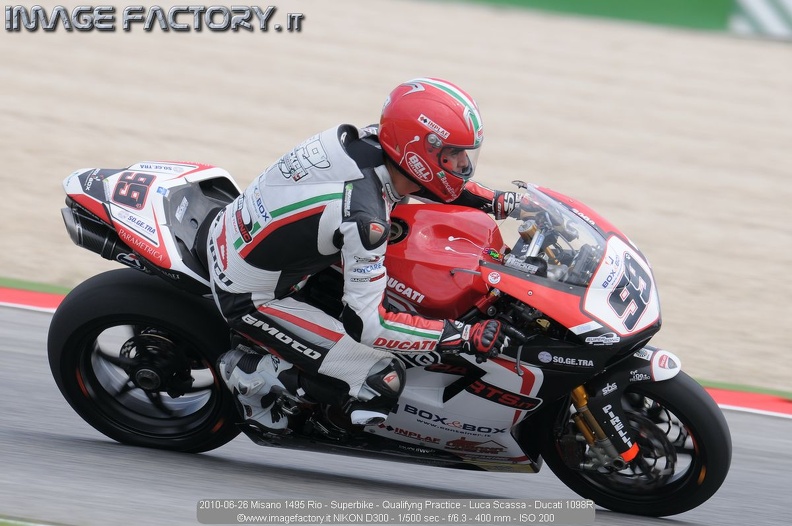 2010-06-26 Misano 1495 Rio - Superbike - Qualifyng Practice - Luca Scassa - Ducati 1098R.jpg